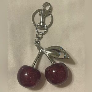 Cherry Keychain/charm with Silver Accents